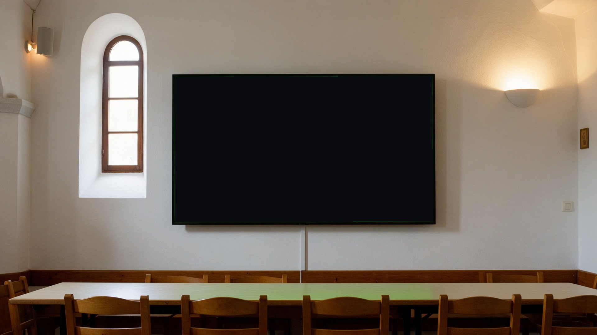 Οθόνη e-signage σε χώρο: Ενορίες και σύλλογοι